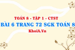 Bài 6 trang 72 SGK Toán 8 Tập 1 Chân trời sáng tạo